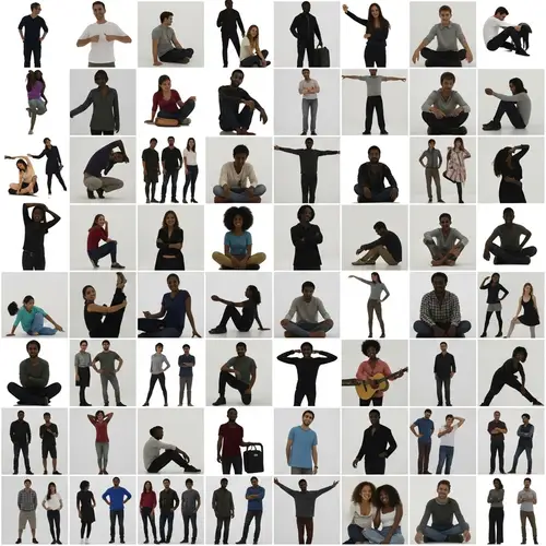 Geometric Pattern with Diverse People's Silhouettes