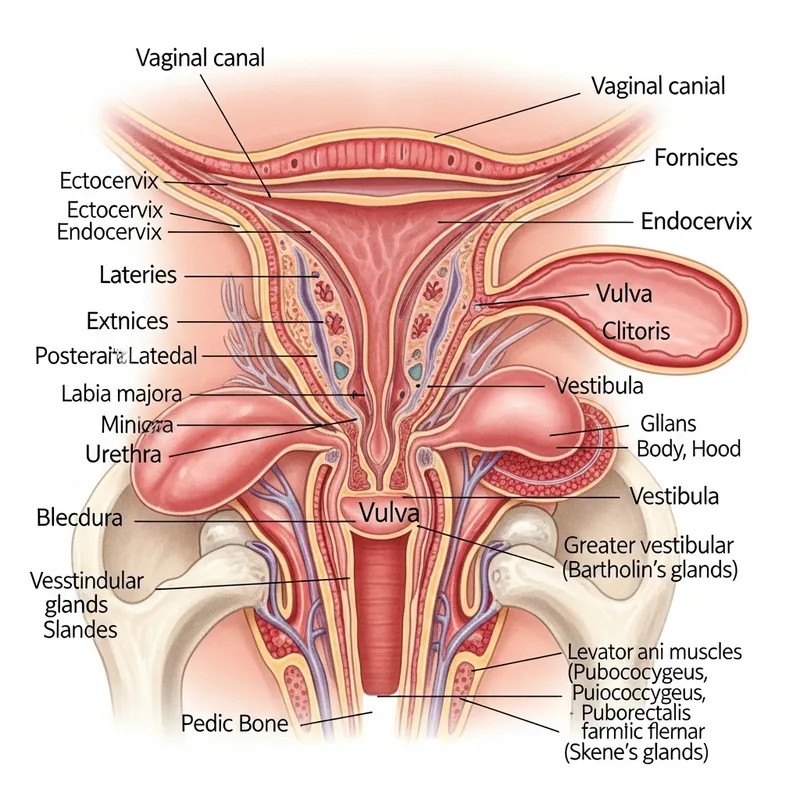 Vaginal Canal Anatomy Illustration | Female Reproductive System Vaginal Canal Anatomy Illustration | Female Reproductive System