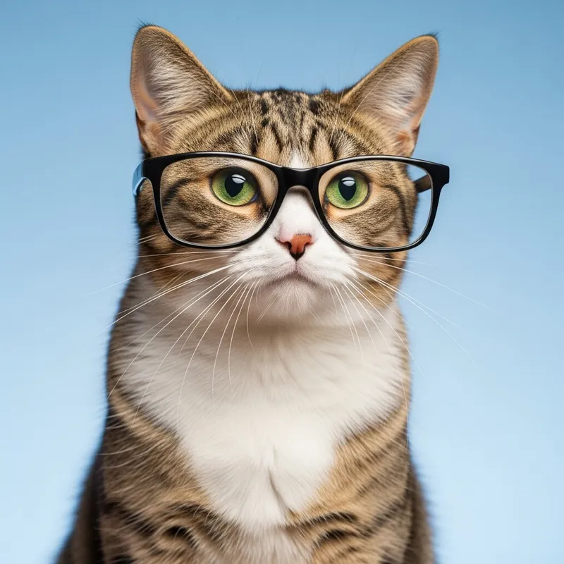 Stylish Cat with Glasses
