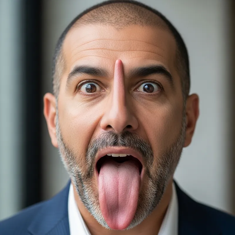 Middle-Eastern Man with Extraordinarily Long Tongue | Astonishing Image