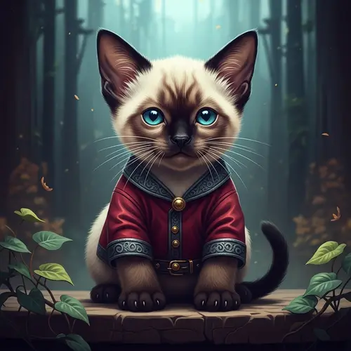 Fantastical Siamese Cat Fantasy Art in 4K Resolution