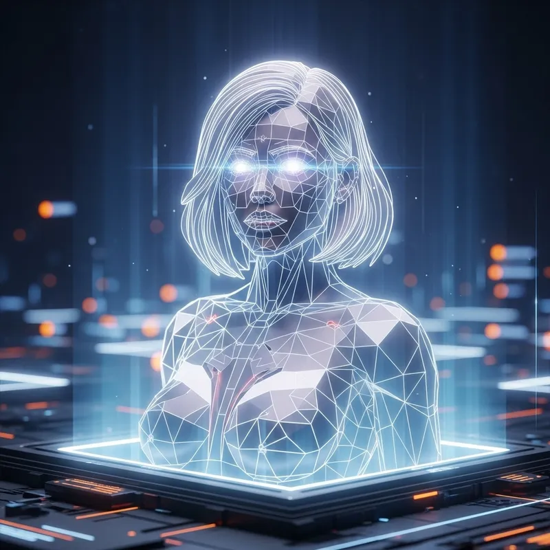 Lisa AI Digital Art | Geometric Female Figure