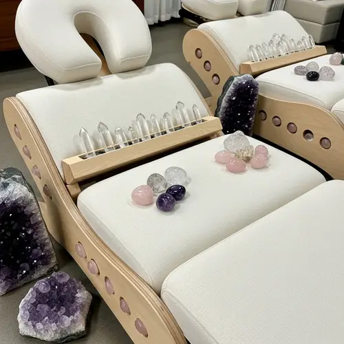 Realistic Therapy Stretchers for Reiki with Quartz, Amethyst, and Rose Quartz
