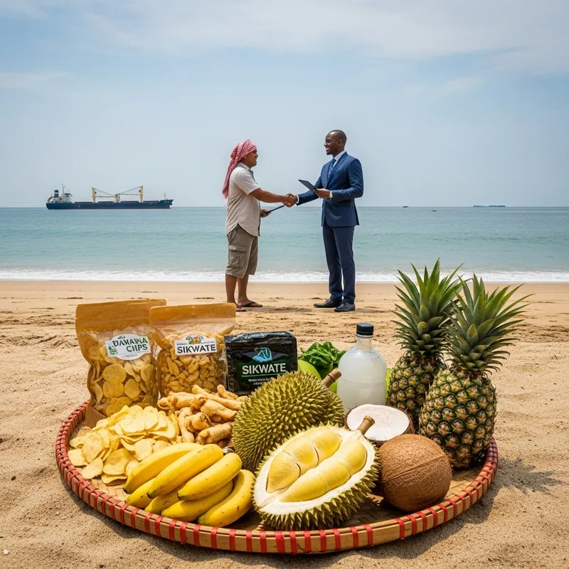 Export Quality Products: Farmer-Businessman Deal by the Ocean