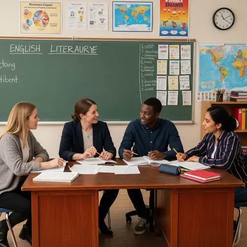 Collaborative Classroom Discussions at Teacher's Desk