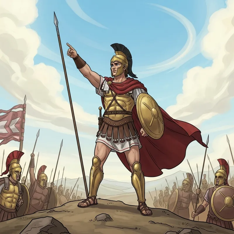 Ancient Greek Conqueror in Art: Legendary Warrior Illustration