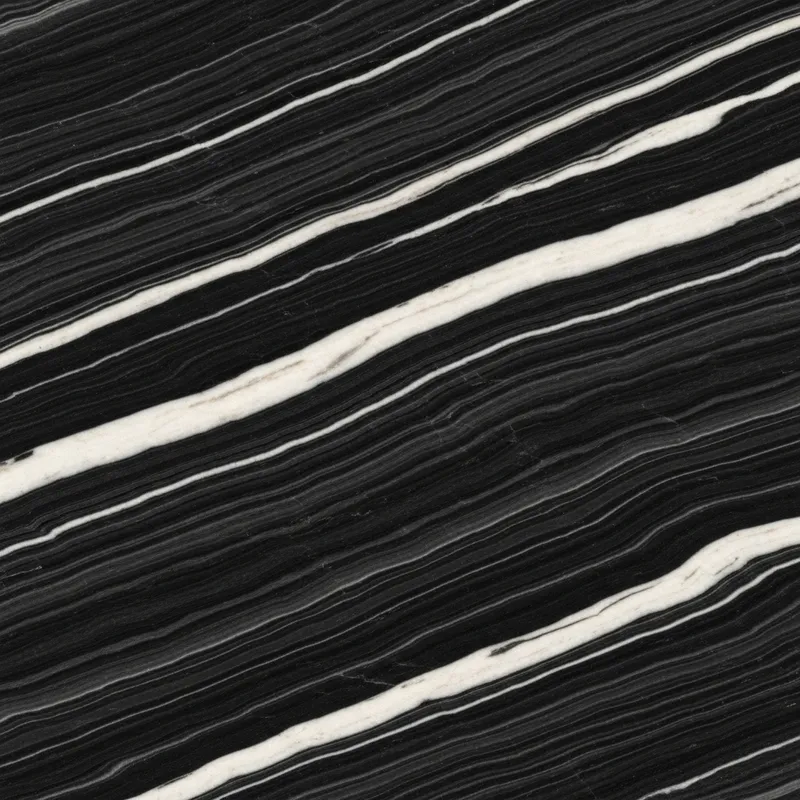 High Definition Black Marble Texture with White Stripes