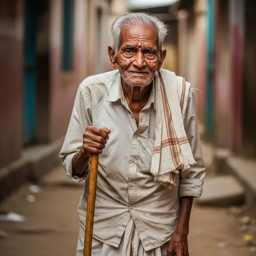 Elderly South Asian Gentleman in Traditional Attire | Tranquil Wisdom