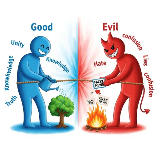 The Dual Nature of Social Media: Good vs Evil