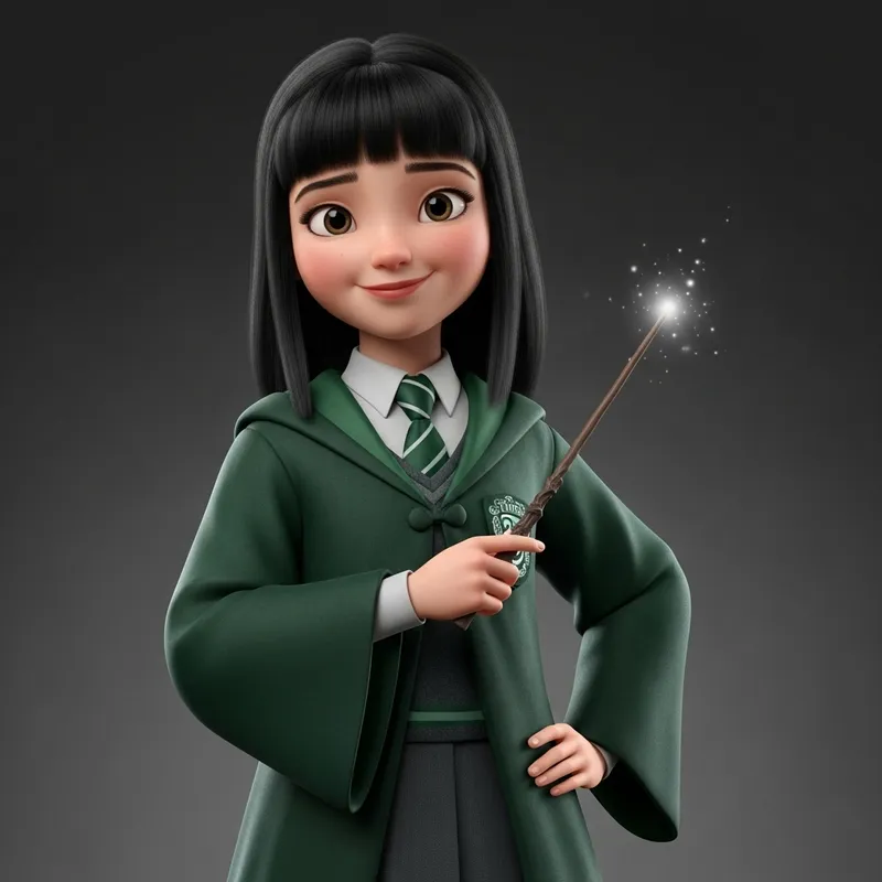 Slytherin Girl with Charming Animation Style