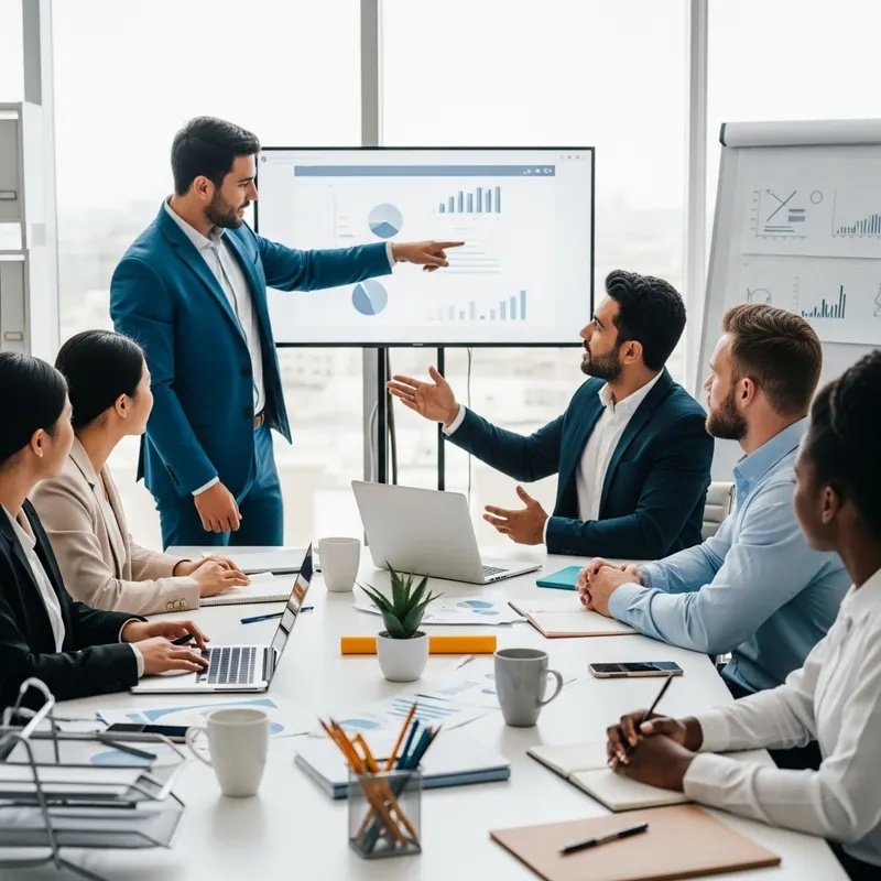 Realistic Work Meeting with Diverse Professionals