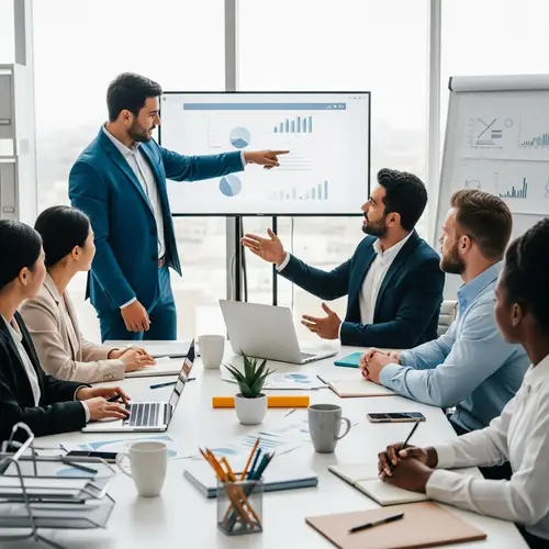 Diverse Professionals in Realistic Meeting | Conference Room Scene