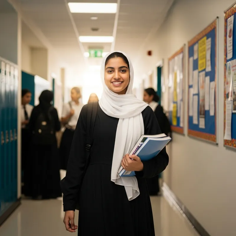 Qatari High School Student in Traditional Attire