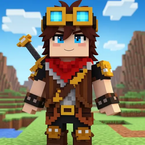 Minecraft-Inspired Anime Character for Video Cover