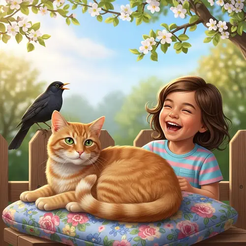 Cat with Friends in Serene Togetherness