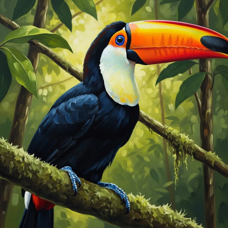 Vibrant Toco Toucan Perched on Branch, Colorful Feathers | 4k Close-up