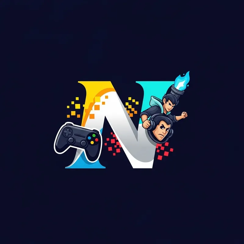 Dynamic 'N' Gaming Logo Design with Futuristic Elements