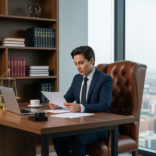 Hispanic Government Lawyer in Professional Office Setting