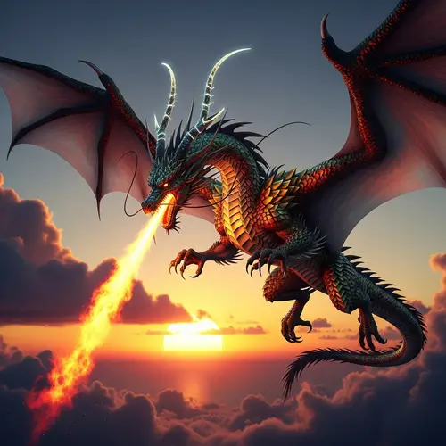 Majestic Dragon Soaring Through the Skies