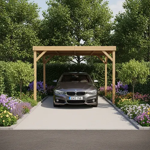 Cost-Effective Garden Design with Car Parking