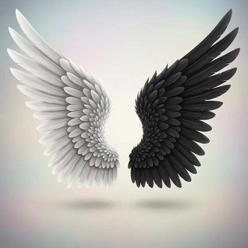 Black and White Angel Wings