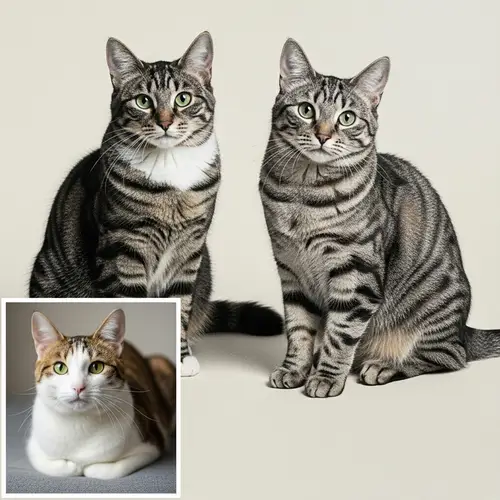 Cuddling Cats Drawing - One Unbroken Line Artwork