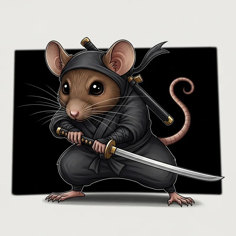 Stealthy Ninja Mouse | Brown Fur Combatant