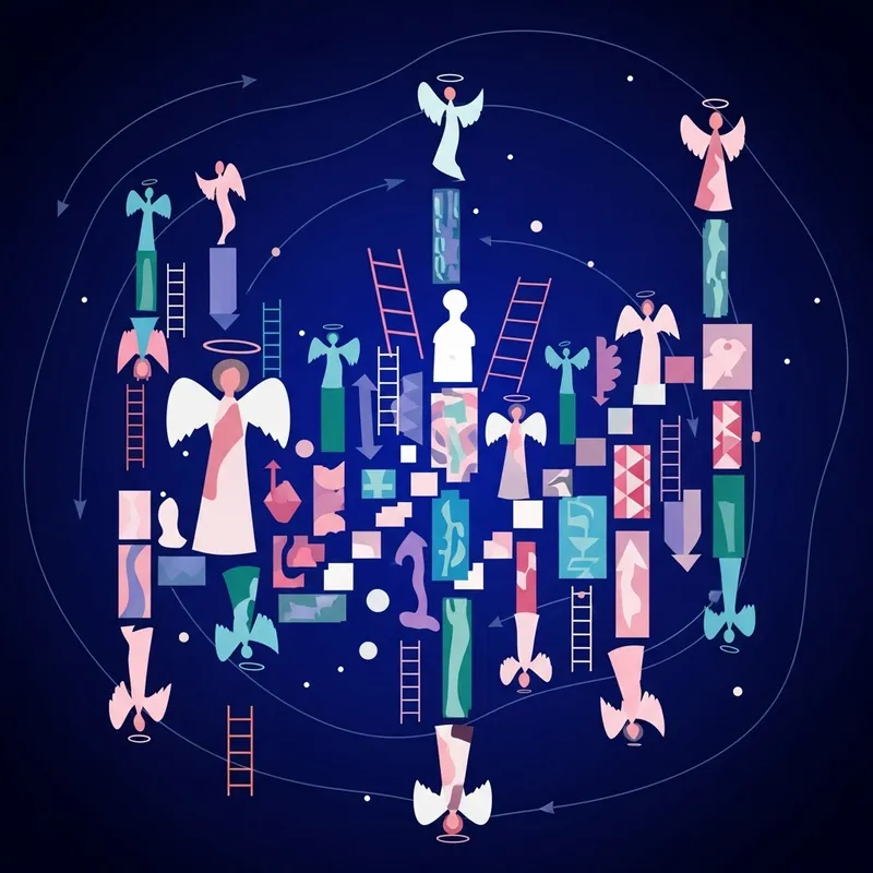 Jacob's Ladder Angels Ascending and Descending Illustration