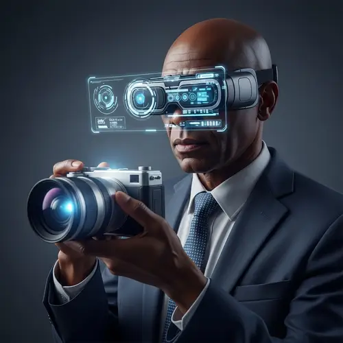 Futuristic African Photographer with Advanced Technology