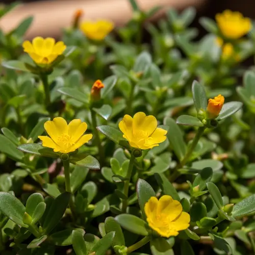 Verdolaga: Succulent Leaves & Bright Yellow Flowers