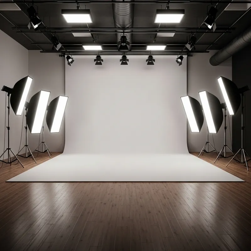 Serene Indoor Studio Setting with Professional Lighting