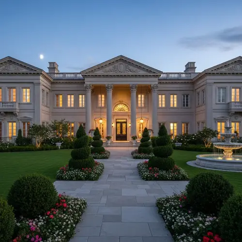 Classical Grand Mansion in Dusk ambiance | Mansion Details
