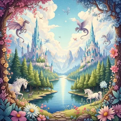 Enchanting Fantasy World Watercolor Art