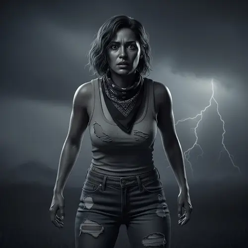 High-Quality Latina Woman Masterpiece - Scared Expression