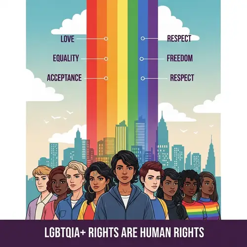 Empowering LGBTQIA+ Community Rights in City Skyline Poster