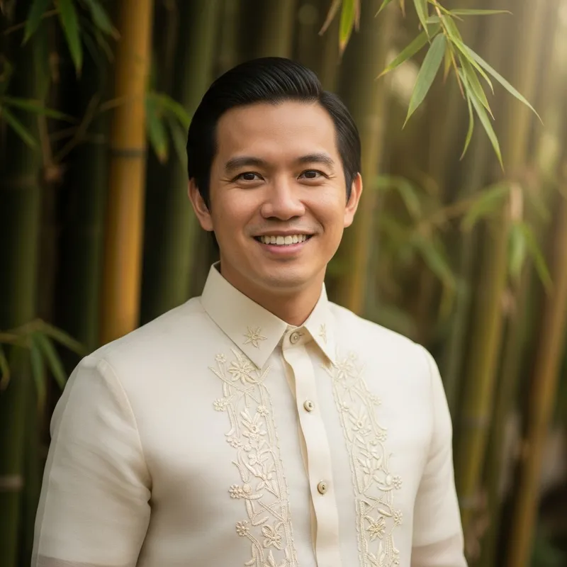 Confident Filipino Male Portrait | Barong Tagalog Fashion