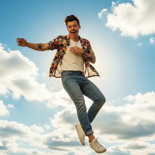 Travis Scott Soaring in Vibrant Sky | Modern Musician