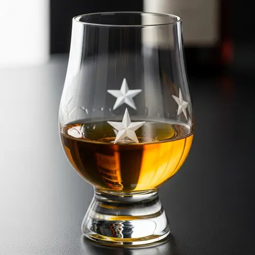 Whisky Glass with 3 Stars | Close-Up View