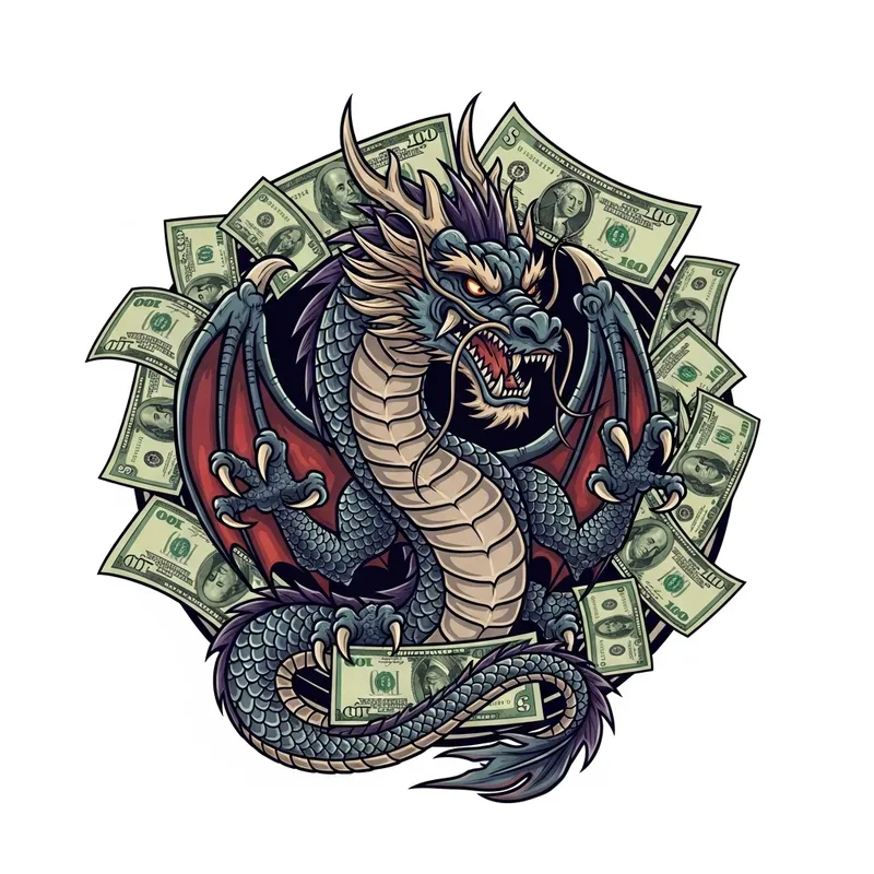 Dragon Logo with Money motif