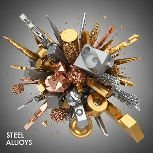 Metal Alloys Abstract Patterns | Geometric Shapes in Gold, Silver, Copper & Bronze