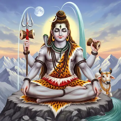 Lord Shiva: Hindu Deity Meditating on Himalayan Peak