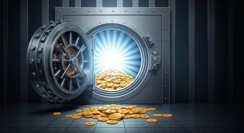 Ultra Realistic Open Bank Vault Illustration