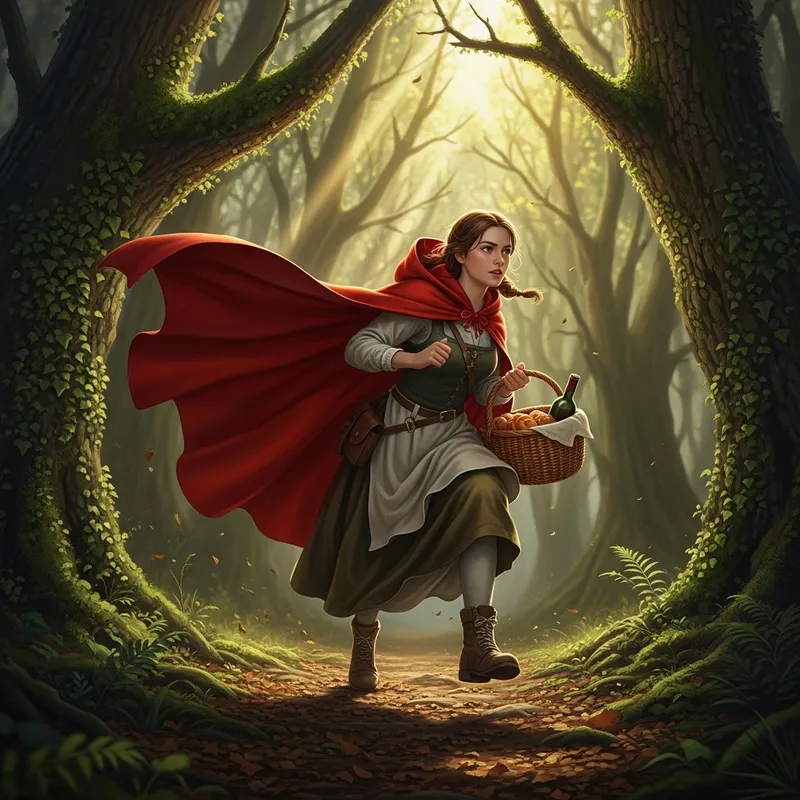 Dynamic Little Red Scarf Girl