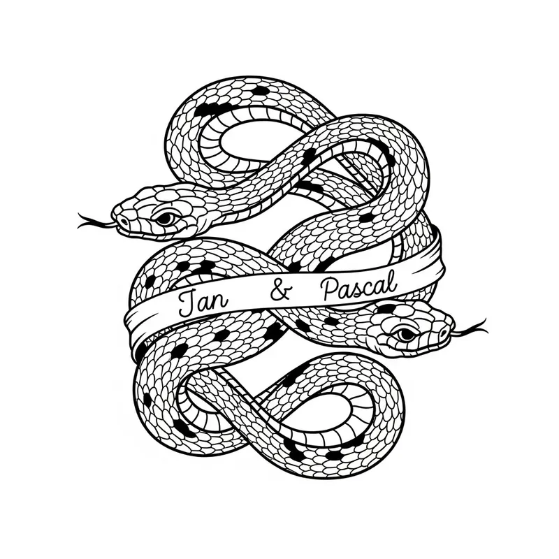 Dynamic Intertwined Snakes: Jan and Pascal Artwork