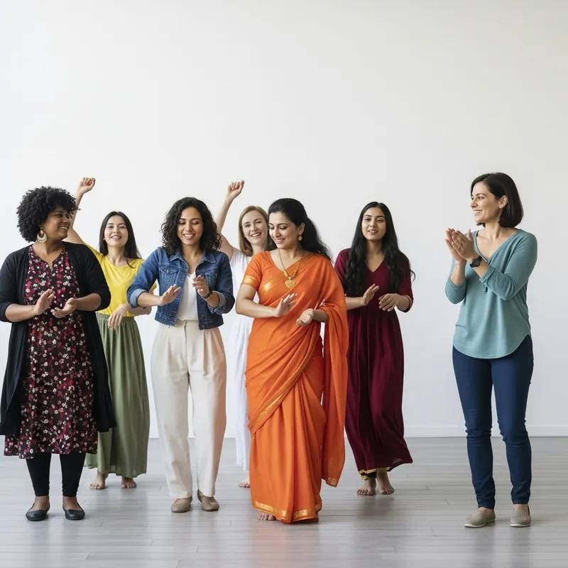 Diverse Women Dance | Unity in Performance - Inspiring Image of Women Clapping