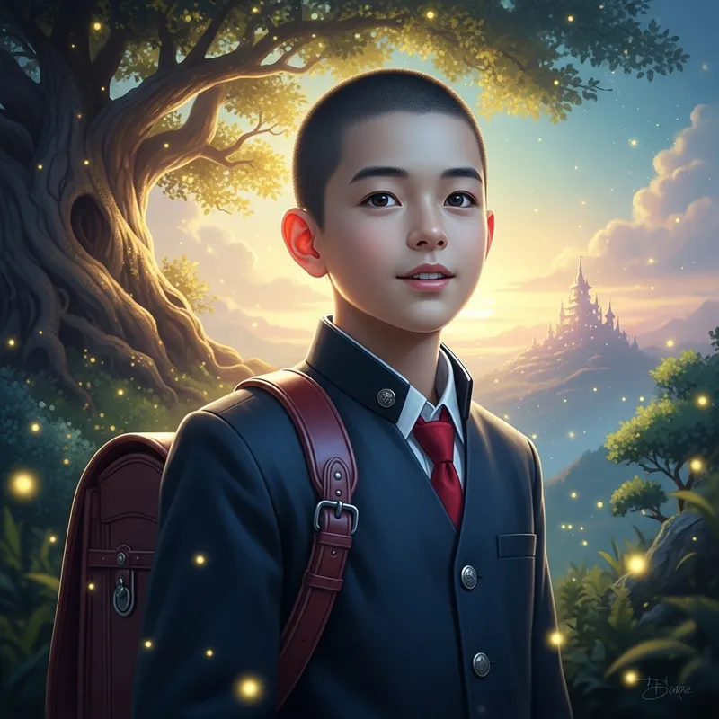 Chinito Student with Short Hair | Disney Inspired Portrait