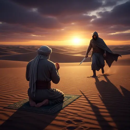 Abbasid Era Scene: Desert Prayer Ambush