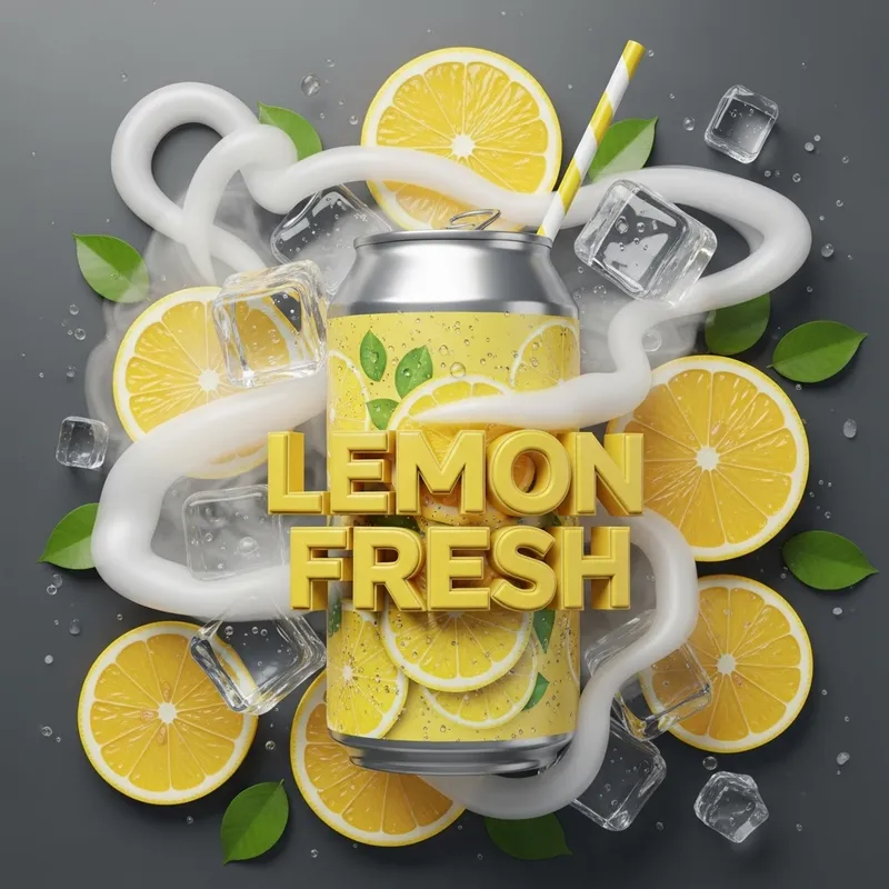 Refreshingly Lemon Fresh Soft Drink Bottle | Realistic 4K Image