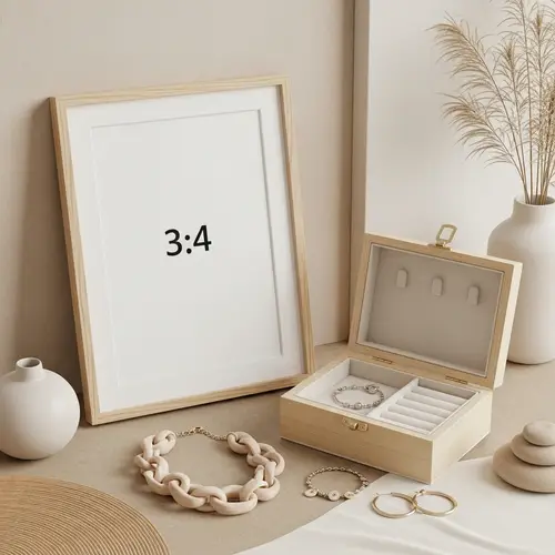 Zen Style White Canvas in Light Wood Frame