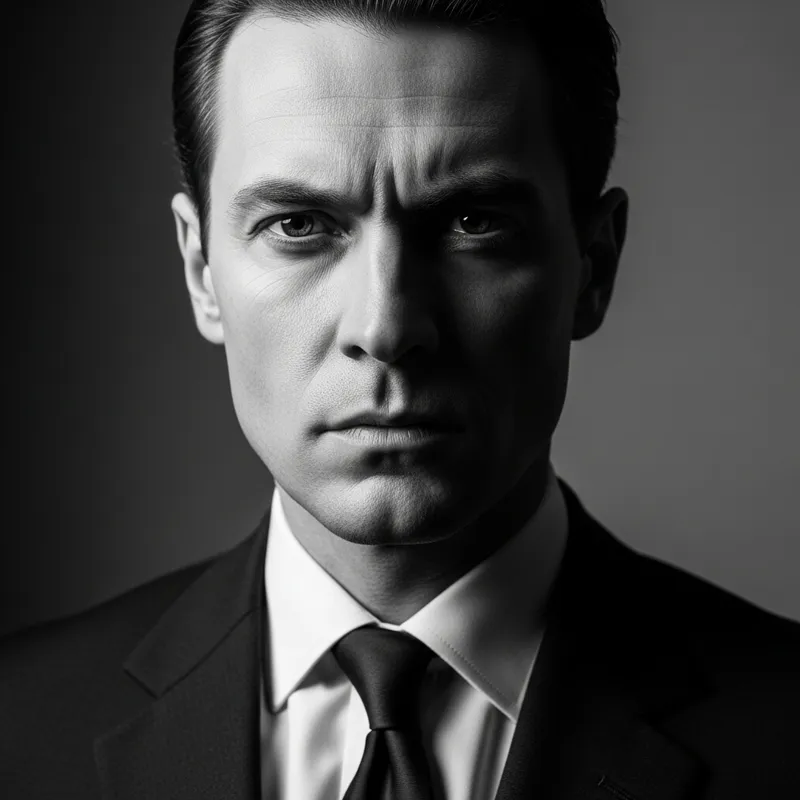 Vladimir Putin: Iconic Black and White Portrait Vladimir Putin: Iconic Black and White Portrait